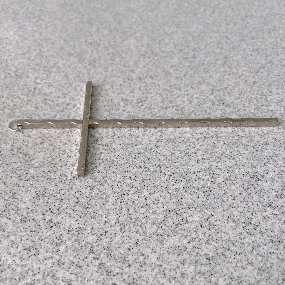 CROSS Contemporary Modern Silver color Metal Wall hanging Home decor Like new - Picture 5 of 11